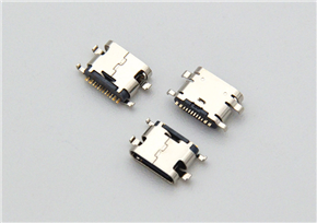 Type-C 16-pin female socket, surface-mounted (SMT) with a 6.50mm length, 0.52mm pitch, and 2.1mm terminals along the board